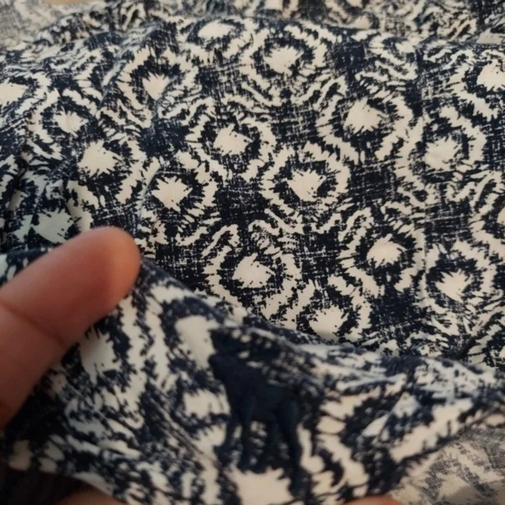 Abercrombie Fitch Top Women M Floral Puff Sleeve Round Hem Popover Boho Festival